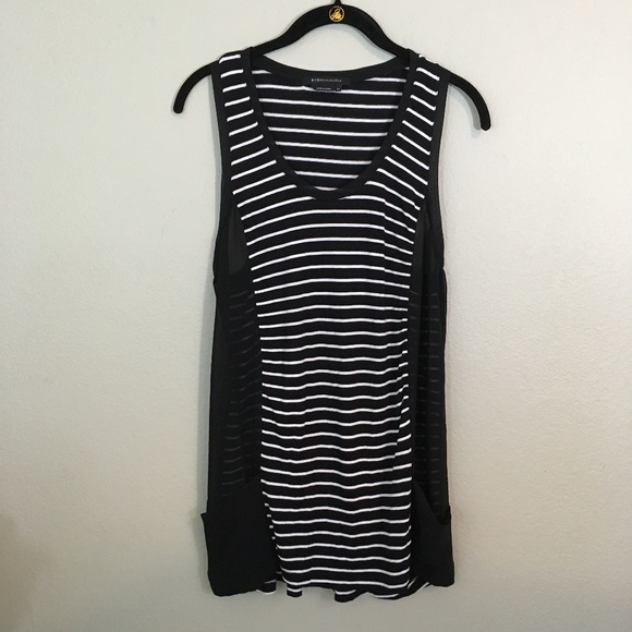 BCBG Maxazria Striped Racer Back Tunic Top, Medium - Picture 4 of 8